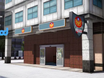 TW Street Police Station 03 3D model