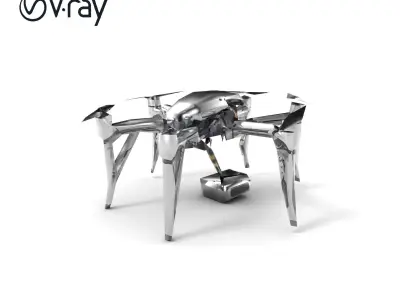 Giant Spider Drone Hexapod Terrain Mapping model pack Low-poly 3D model