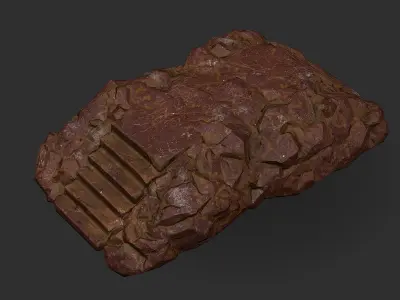 Stairs stone staircase 03 Low-poly 3D model