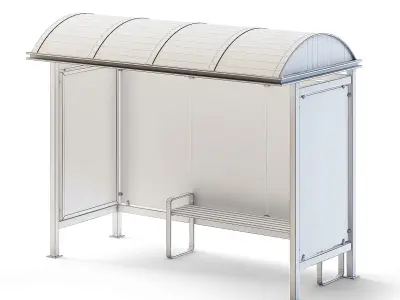 Bus Stop Low-poly 3D model