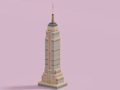 Cartoon Empire State Building New York A 3D model