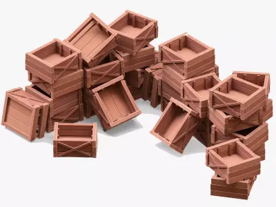 Wooden Boxes  3D model