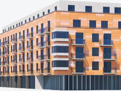 House 8 residential building Low-poly 3D model