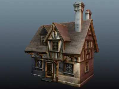 Mediaval fantasy stone house 3D model