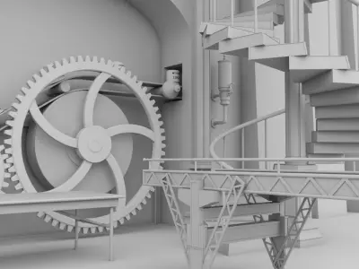 Interior Factory Scene 3D model by AhearnART3D