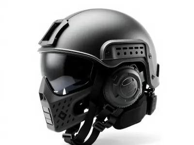 Futuristic Tactical Helmet Model Pack Low-poly 3D model