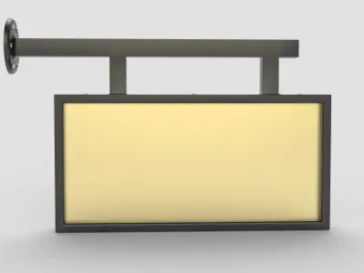 Plastic Rectangular Signboard 3D model