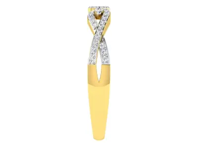 Light Weight Yellow Gold Diamond Ring  -ZA RN 7825 3D print model