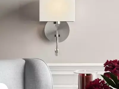 Brushed chrome Jamelia 2-Light Armed Sconce Free 3D model