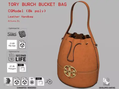 Tory Burch Bucket Bag Low-poly 3D model