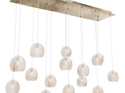 Lazio 15-Light Linear Multi-Drop Pendant Currey Company  3D model