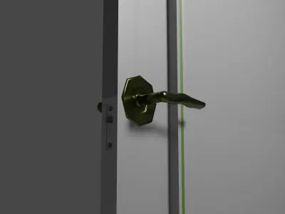 Realistic Low-Poly Door open Low-poly 3D model