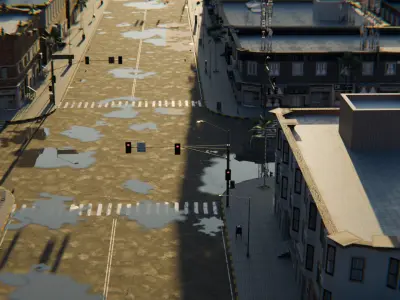  City Downtown Street Model - High-Detail Urban Environment 3D model