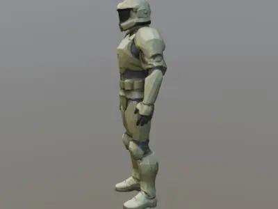 lowpoly armor army suit Low-poly 3D model