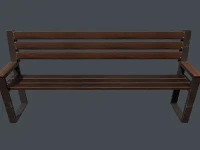 Street benches for city Low-poly 3D model Low-poly 3D model
