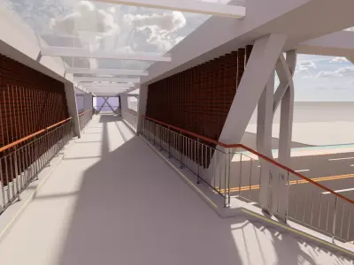 Pedestrian Bridge -A7 3D model