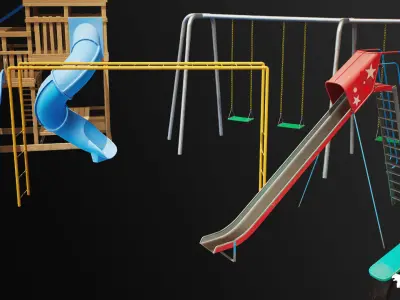 Playground Equipment VOL 2 Low-poly 3D model