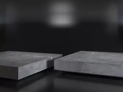 Low Marble Plinth Square Coffee Table 3D model