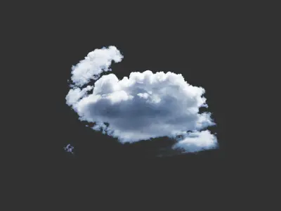 Cloud Set in sky Low-poly 3D model