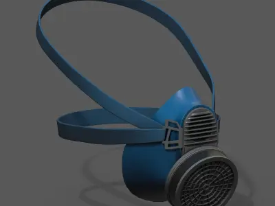 Gas mask protection futuristic technology fantasy  Low-poly 3D model