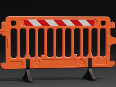 Plastic Barricade PBR Game-Ready Low-poly 3D model