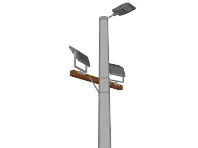 Concrete Lamp Post - Light Pole - Light Post - Street Light 21 3D model