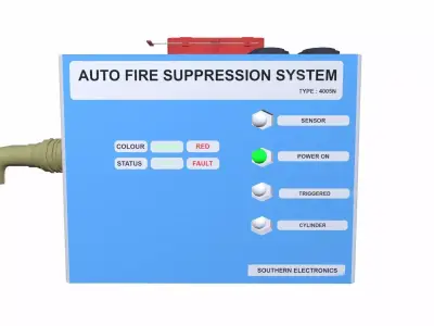Auto Fire Suppression System Low-poly 3D model