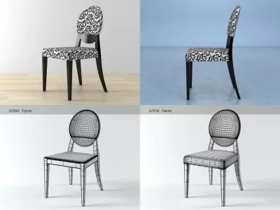 Chair four different chairs 3D model purchase