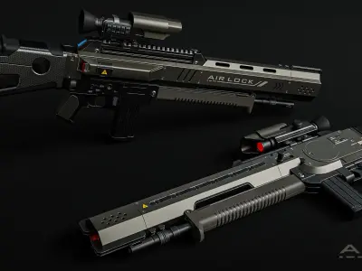 Sci-Fi Assault Rifle 3D model get
