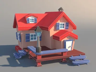 Houses - Toon Low-poly 3D model