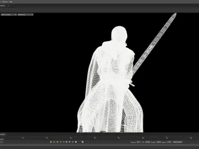Sentinel of the Steel The Sword-Wielding Knight Low-poly 3D model