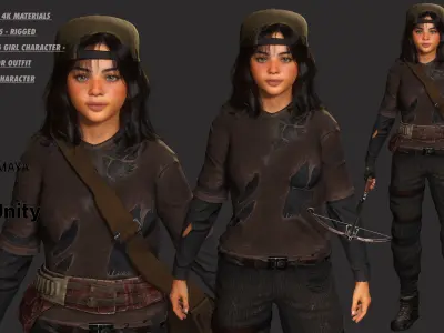 AAA 3D REALISTIC CHARACTER -TEENAGE GIRL SURVIVOR APOCALYPTIC 01