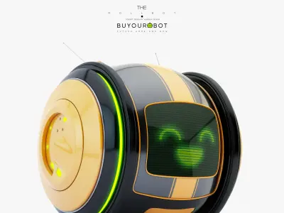 Cute rolling bot toy V 3D model