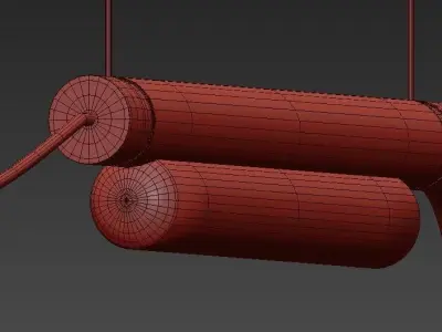 PIPELINE three light fixtures hanging from pipe 3D model
