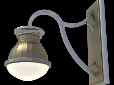 Wall hung small light fixture architectural scene light outdoor Low-poly 3D model