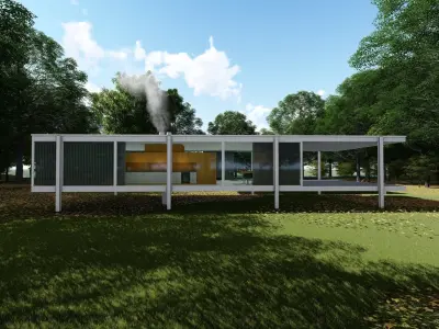 The Farnsworth House by Ludwig Mies van der Rohe 3D model