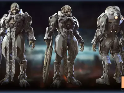 Alien Warrior 01 Low-poly 3D model