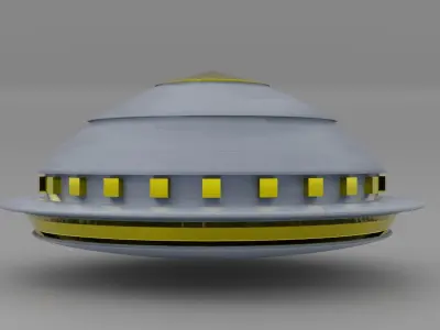 yellow ship Low-poly 3D model