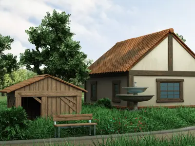 Model Village Layout 3D model