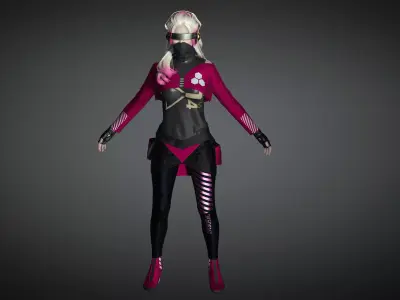 AAA Cyber Punk Female Character 04 Low-poly 3D model