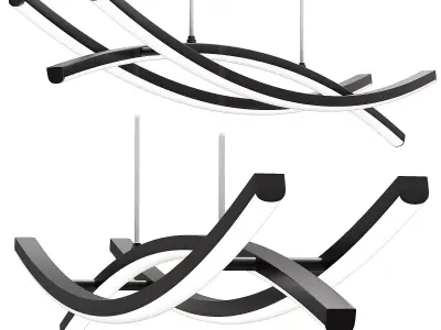 Modern Minimalist Wave Arch Aluminum Hardware 3D model