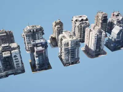 futuristic architecture set f 7 01 3D model