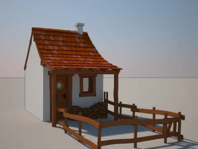 Cartoon Medieval House 02 3D model