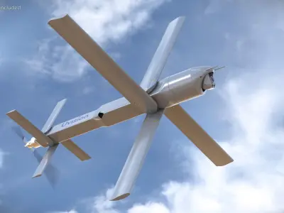  Hero 120SF Portable Drone Weapon with UAV in Flight Rigged 