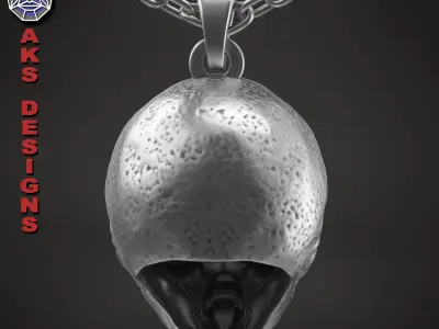  skull Pendant jewelry Alien v1 3D print model