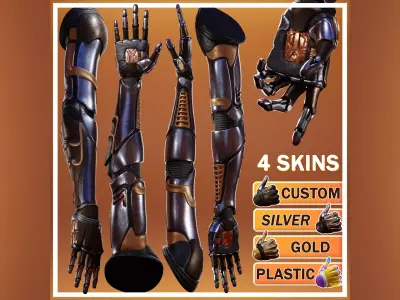 Humanoid Robot Arm 3D - Extended License Low-poly 3D model