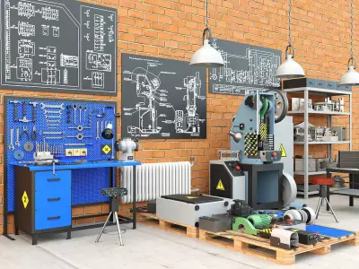 Mechanical press - Collection for industrial interior one 3D model