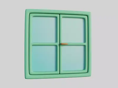 Cartoon Window 3a 3D model