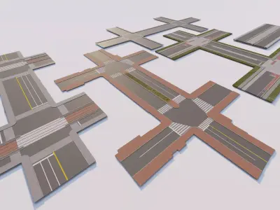 Road Pack - Extended-City Roads 3D model buy
