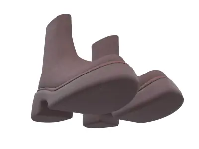 Short Boots v1 003 Low-poly 3D model